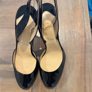 Christian Louboutin patent leather sling-backs - 37 1/2